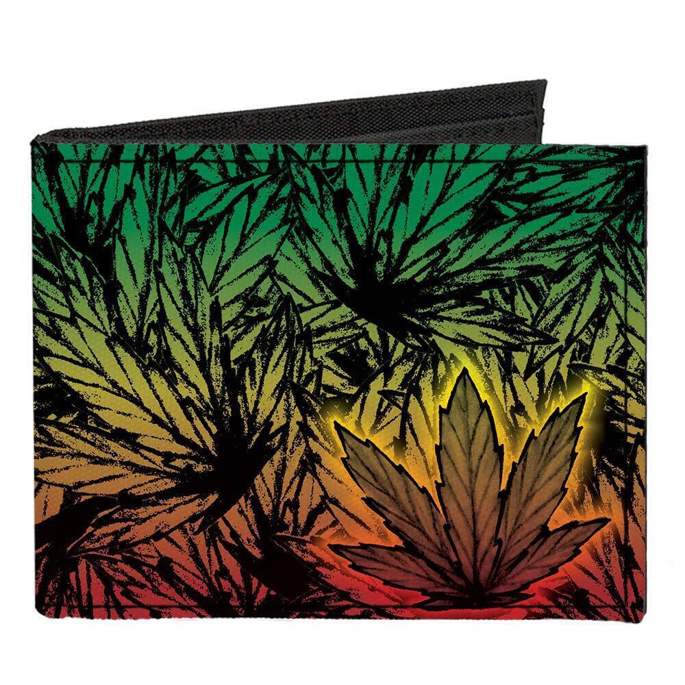 9181 Standard Canvas Bifold Wallet Weed, 4.0" x 3.5"
